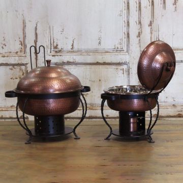 Edison Burnt Copper Round Chafers
